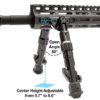 Bipied UTG RECON FLEX M-LOK® , Matte Black, 14 à 20cm – Image 5