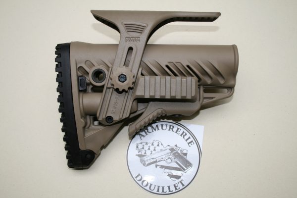 Crosse Fab Defense pour AR15 avec busc réglable Sable