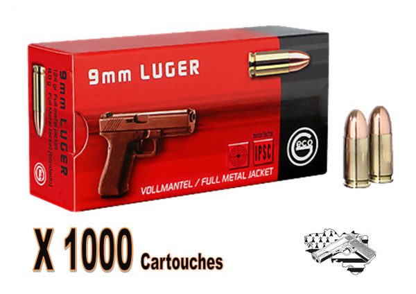 GECO 9x19 mm Luger FMJ 124grs IPSC par 1000