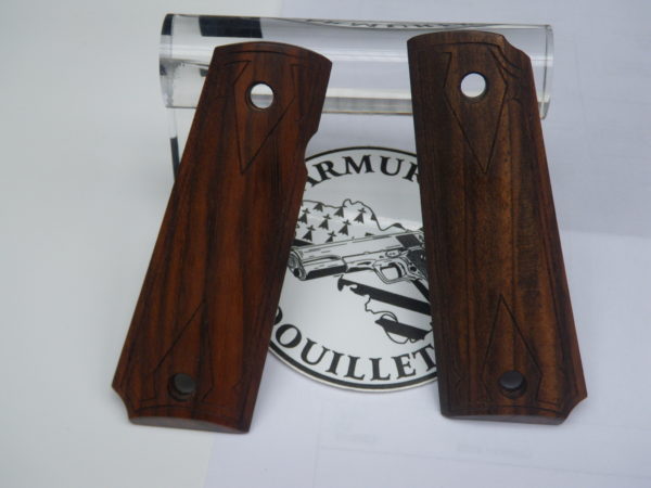 Plaquettes bois luxe lisse pour pistolet 1911