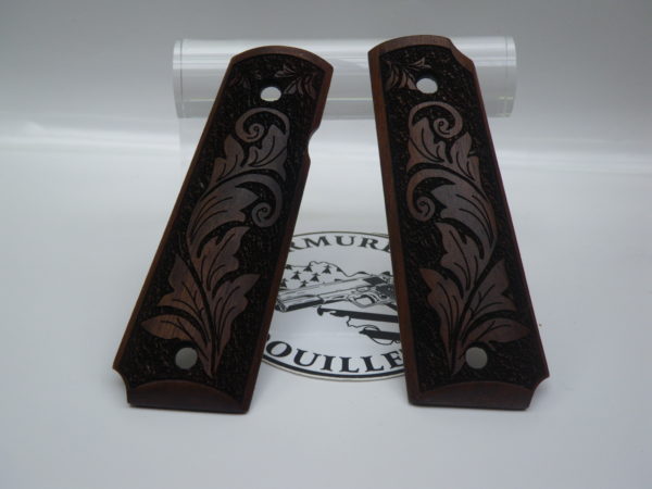 Plaquettes bois florales pour pistolet 1911