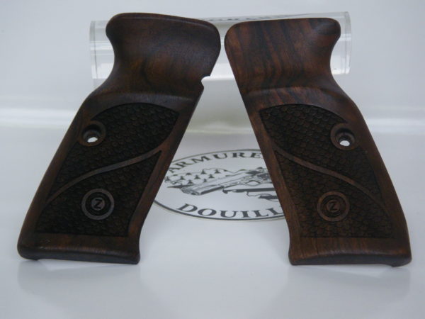Plaquettes bois quadrillées écailles de poisson pour pistolet CZ 75/85