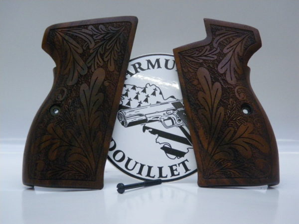 Plaquettes bois florale pour pistolet SIG P210 sans grenadière