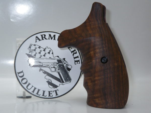 Plaquettes bois luxe lisses pour revolver S& W carcasse N Round Butt – Image 2