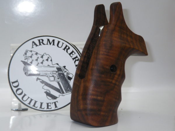 Plaquettes bois luxe lisses pour revolver S& W carcasse N Round Butt