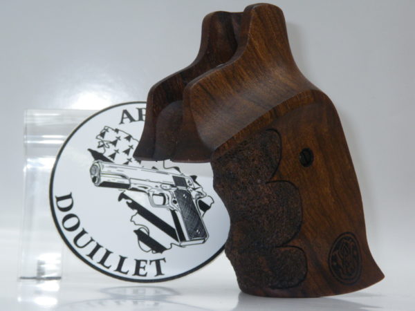 Plaquettes bois Target texturées + logo  Smith & Wesson carcasse K/L Square Butt – Image 2
