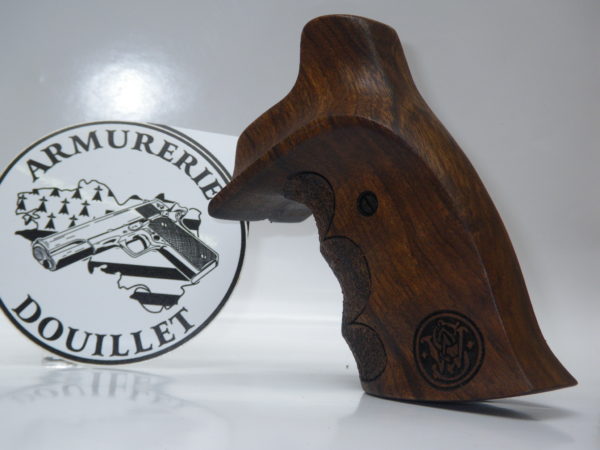 Plaquettes bois Target texturées + logo  Smith & Wesson carcasse K/L Square Butt