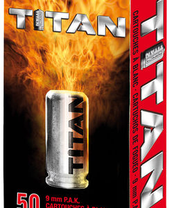 Cartouche à blanc PERFECTA TITAN CAL. 9 MM PAK BTE 50