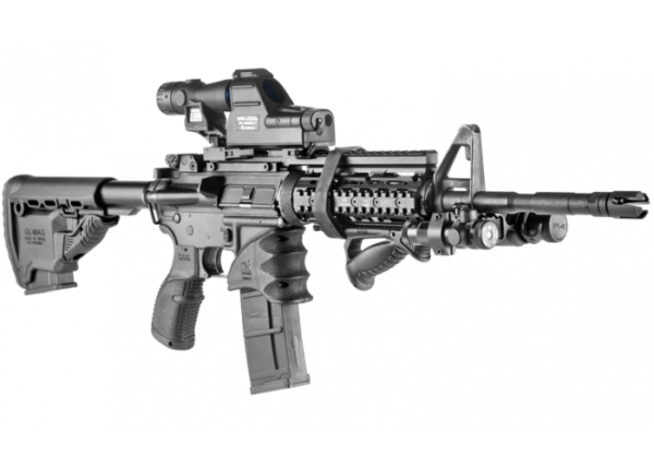 Poignée ergonomique inclinée Fab Defense PTK noire (Picatinny) – Image 3