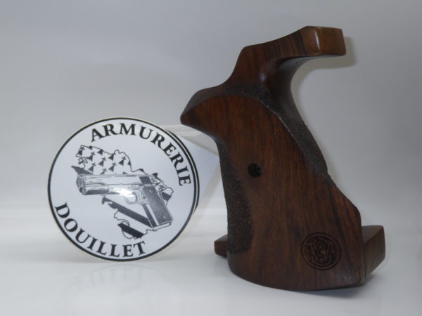 Plaquettes bois anatomique réglable texturées + logo S&W carcasse K/L Round Butt