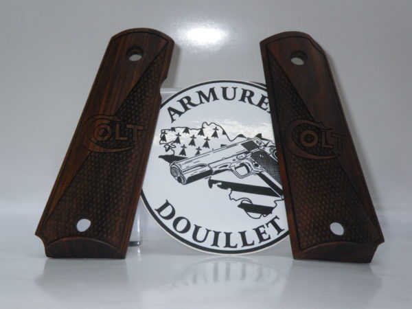 Plaquettes bois semi quadrillées avec logo Colt pour pistolet 1911