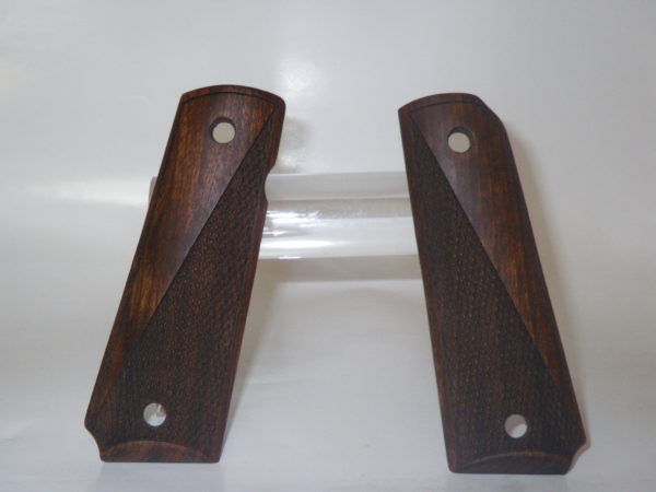 Plaquettes bois semi quadrillées pour pistolet type Colt 1911