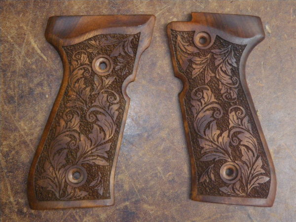 Plaquettes bois Floral pour pistolet Beretta 92