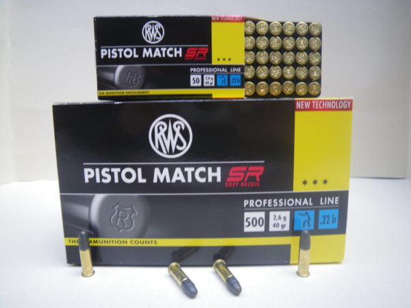 Munitions RWS Pistol Match SR 40 grains Cal 22lr x 500