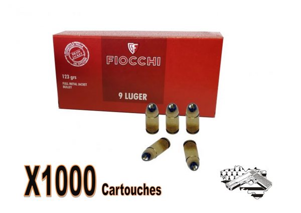 Fiocchi cal 9x19 FMJ 124 grs par 1000