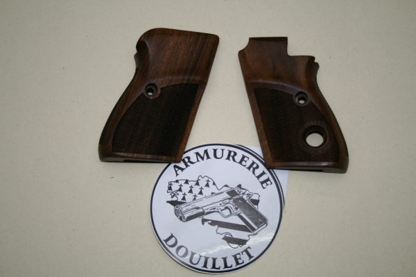 Plaquettes bois Target quadrillées avec logo pour pistolet Beretta 70/71