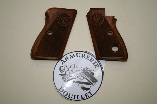 Plaquettes bois quadrillées logo haut pour pistolet Beretta 70/71