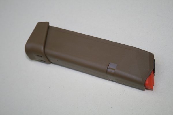 Chargeur Glock 19X.  17+2 FDE planchette orange