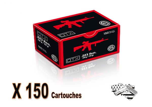 GECO .223 Rem FMJ DTX 55 grs  boite de 150 munitions