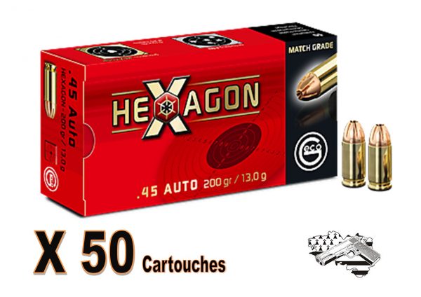 GECO .45 AUTO HEXAGON 200 grs par 50