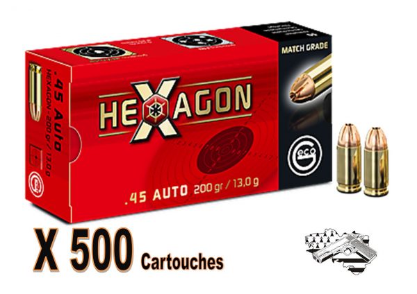 GECO .45 AUTO HEXAGON 200 grs par 500