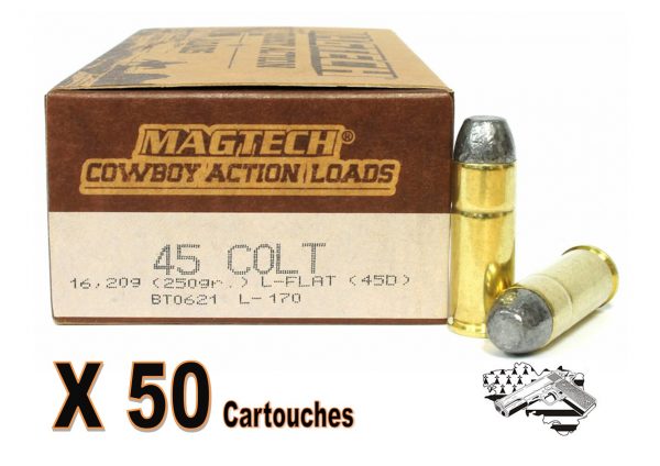 Magtech Cowboy Action Load 45 Colt 250gr ogive plomb tête plate par 50