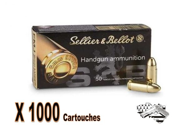 Sellier Bellot 9X19 FMJ 124 grs par 1000