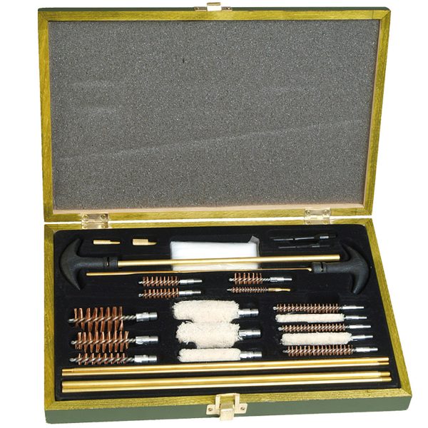 Kit en coffret bois de nettoyage pour arme multi calibre