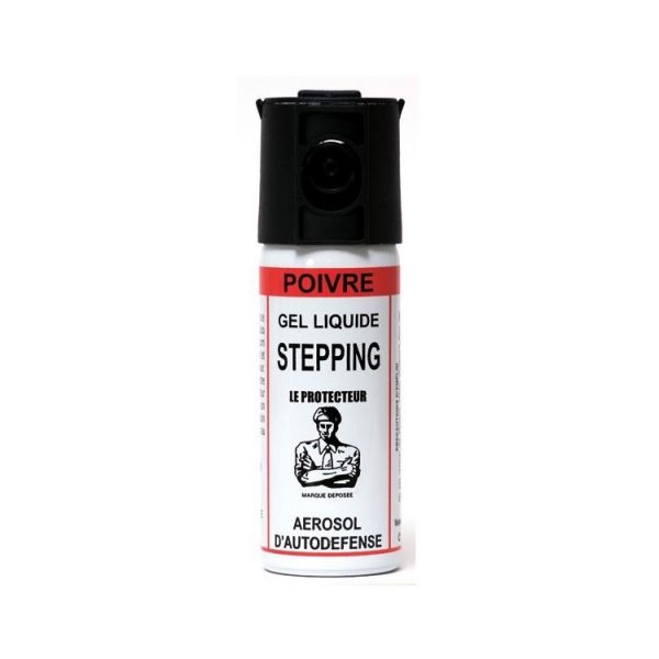 Bombes lacrymogènes gel poivre Le Protecteur Stepping (50ml)