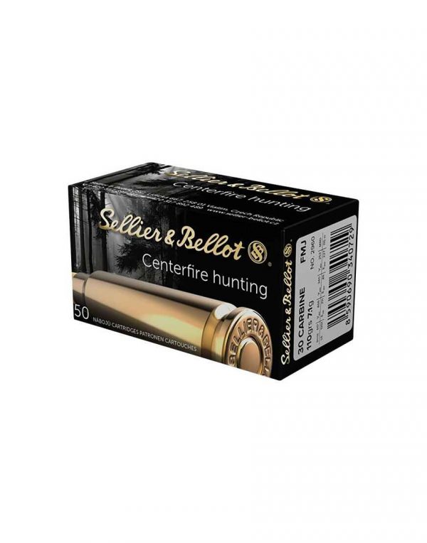 Munitions Sellier Bellot 30 carbine, (30m1)  110 grains FMJ