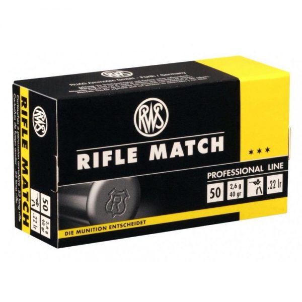 Munitions RWS Rifle Match  40 grains Cal 22lr x 50