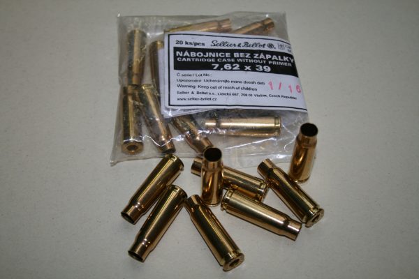 Sachet de 20 douilles neuves Sellier Bellot cal 7,62x39