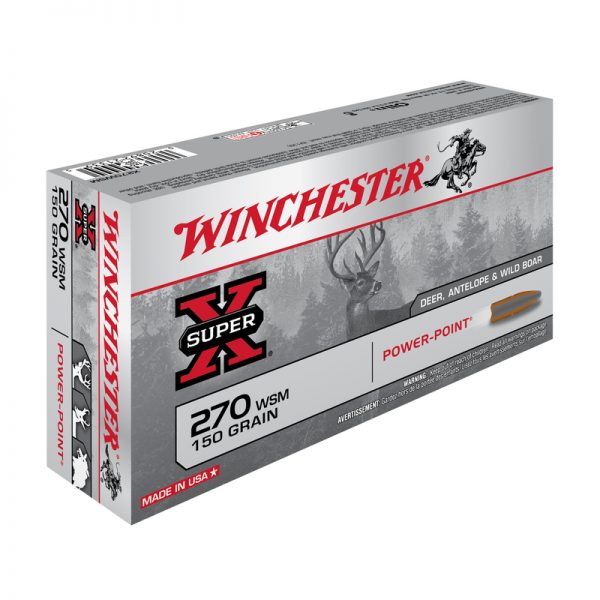 Munitions Winchester 270 WSM Power- Point 150 grs / 20