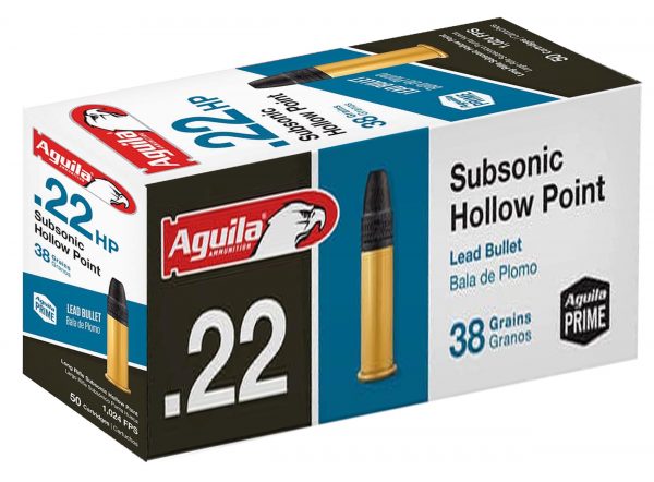 Aguila Subsonique HP 38 grains  Cal 22lr / 50 Munitions