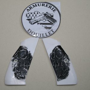 Plaquettes synthétique couleur ivoire "Skull Custom" pour pistolet CZ Shadow 2 (CZSHADOW2)