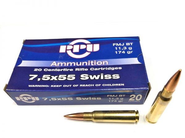 Munitions Partizan 7.5x55 SWISS 174 Grains FMJ BT – Image 2