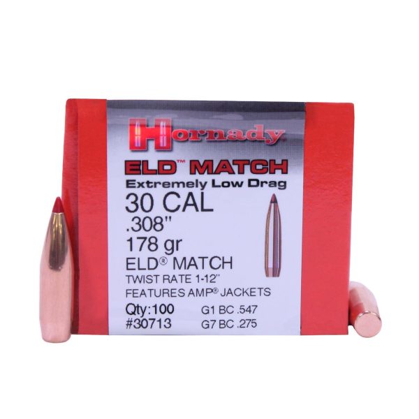 Ogives Hornady  Cal .308 178 gr ELD Match X 100