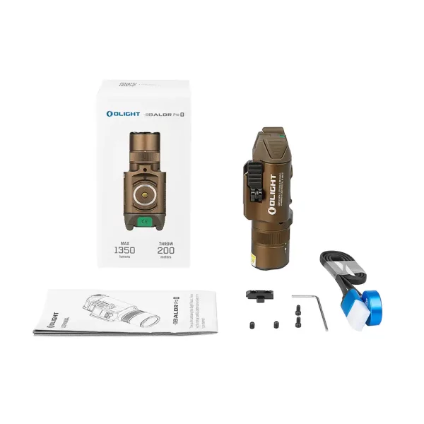 Olight Baldr Pro R - Lampe Tactique FDE 1913 GL Avec Laser Vert & 1350 lumens LED – Image 4