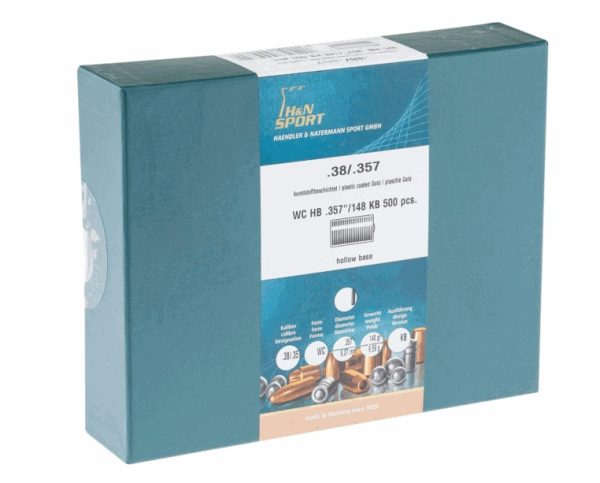 Ogives HN 38 Wad Cutter plastifié or 148 Grains (.357) par 500 – Image 2