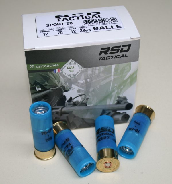 Cartouches RSD Tactical Slug calibre 12/70 28grs (boite de 25)
