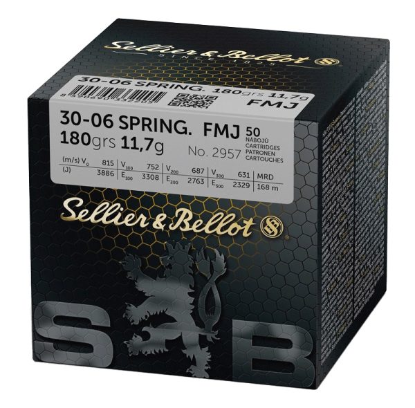 Munitions Sellier & Bellot cal. 30-06 180 grains FMJ (boite de 50)