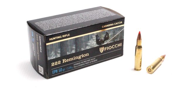 Munitions FIOCCHI Cal.222 REM - EPN - 50 GRS - BOITE DE 50