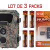 Pack 3  Pièges photographique PIE1066 + 3x4 piles AA LR6 + 3 cartes mémoire 32 Gb