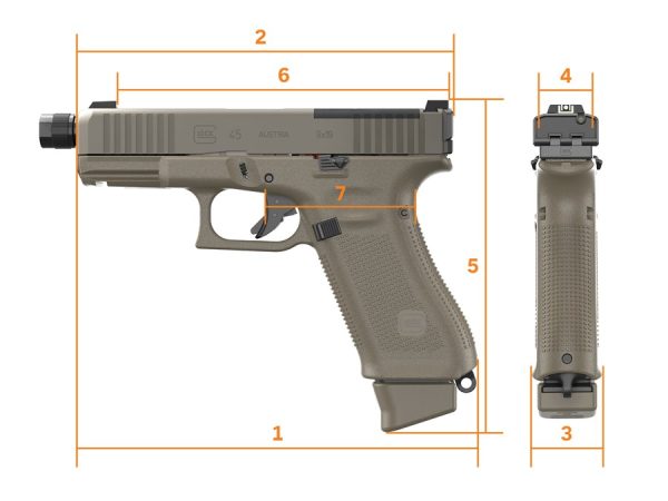 Pistolet GLOCK 45 HUNTER EDITION MOS FILETE 9X19 – Image 3