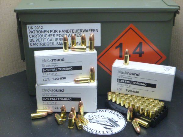 50 Munitions calibre 9x19 Swiss Munitions 124 Grs FMJ