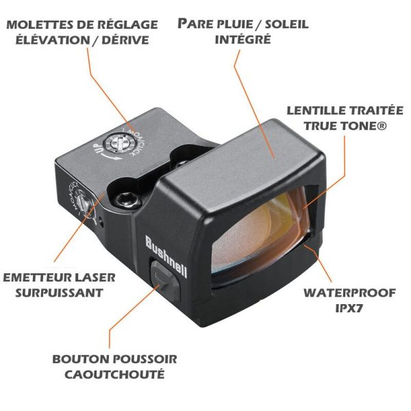 Viseur point rouge BUSHNELL RXS-250 1X25 4 MOA – Image 6