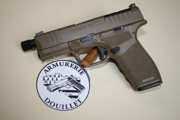 Pistolet Springfield HELLCAT PRO OSP TB fileté 9mm DESERT FDE