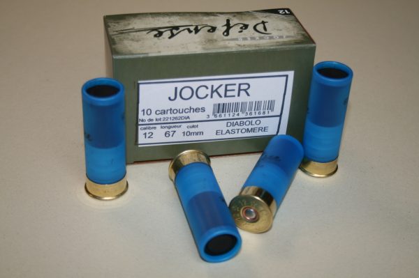 Cartouche à projectile Jocker diabolo Elastomère cal 12/67 mm Boite de 10