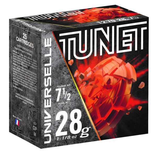 Cartouches Tunet universelle cal 12/70 28g n°7.5 carton de 250