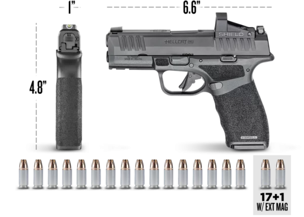 Pistolet Springfield HELLCAT PRO OSP TB fileté 9mm DESERT FDE – Image 8